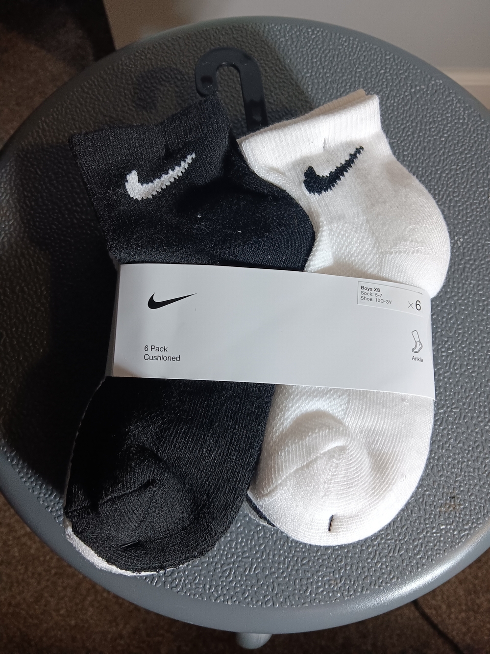 Nike Cushioned Ankle Socks 6-Pack - Black & White